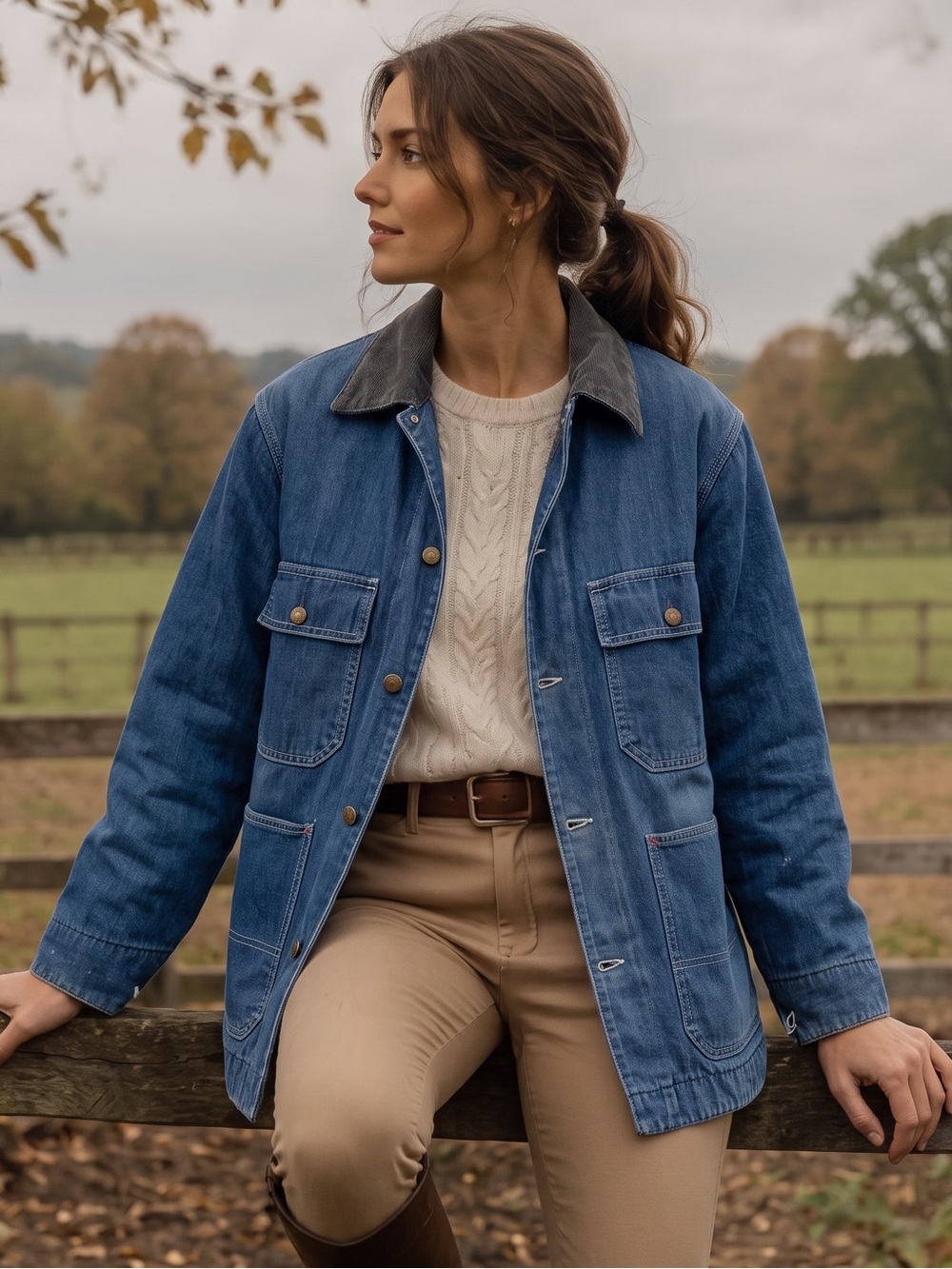 VINTAGE BIG MAC Fleece Lined Denim Chore Jacket